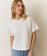 Marine Layer Women's Slub Boxy Crop Tee Bright White back