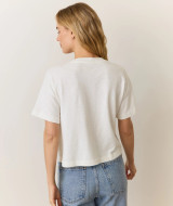 Marine Layer Women's Slub Boxy Crop Tee Bright White side