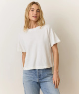 Marine Layer Women's Slub Boxy Crop Tee Bright White detail