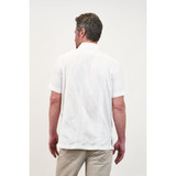 The San Cristobal Men's Havana Classic Guayabera in White with White Stitching