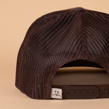 The THC Provisions Cedar Chopper Trucker Lakers Hat in the Over Yonder Charred Oak Colorway