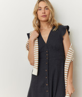 Marine Layer Women's Camila Midi Dress in Black side view