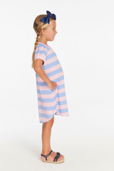 Chaser Girls' Puff Sleeve Bubblegum Stripe Dress