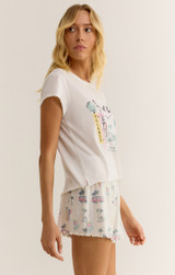 Z Supply Women's Sunset Cove Tee in White Shell colorway