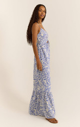 Z Supply Women's Winslet Shadow Reef Maxi Dress in Blue Wave colorway