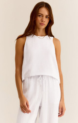 Z Supply Women's Beau Gauze Top in White colorway