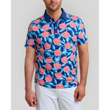 The Polo à Manches Longues En Men's Tropical Mums Polo in Navy