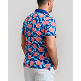 The William Murray Golf Men's Tropical Mums Polo in Navy