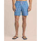 Southern Tide Men's Dazed and Transfused Swim Trunk in Coronet Blue colorway