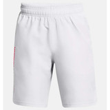 Under Armour Boys'  UA Tech™ Woven Wordmark Shorts in Halo Gray / Red Solstice