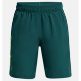 Under Armour Boys'  UA Tech™ Woven Wordmark Shorts in Hydro Teal / High Vis Yellow