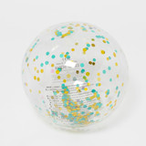 Sunny Life Confetti Inflatable Beach Ball in Clear/Multi confetti