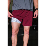 The Burlebo Men's Athletic Performance Shorts in Maroon