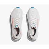 The Hoka Women's Mach 6 Running Shoes in the White and Nimbus Cloud Colorway