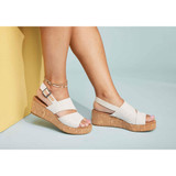 TOMS Women's Claudine Wedge Sandals in Natural colorway