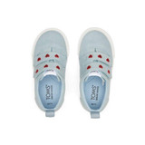 TOMS Toddlers' Tiny Fenix Hearts Double Strap Sneakers in Denim Hearts colorway