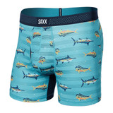 The Saxx Men's DropTemp™ Cooling Mesh Boxer Briefs in Turquoise