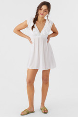 O'Neill Women's Zaina Solid Dress in White colorway