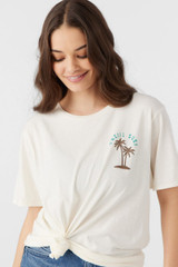 O'Neill Women's Palm Emblem Tee in Winter White colorway