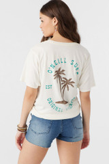 O'Neill Women's Palm Emblem Tee in Winter White colorway