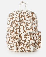 Rip Curl Floral Canvas 18L Backpack in brown/white colorway