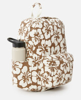 Rip Curl Floral Canvas 18L Backpack in brown/white colorway
