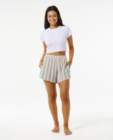 Rip Curl Women's Premium Surf Stripe Shorts in Blue colorway