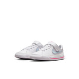 The Nike Little Kids' Court Legacy Sneakers in White and Pinksicle
