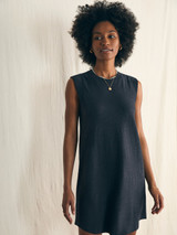 Faherty Women's Sunwashed Slub Dress in Washed Black colorway