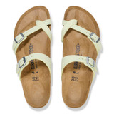 The Birkenstock Women's Mayari Nubuck Leather Sandals in the Faded Lime Colorway