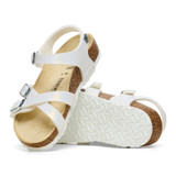 The Birkenstock Kids' Kumba Birko-Flor Sandals in Embossed White Leather