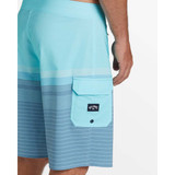 Increase Quantity of Billabong Men's All Day Heather Stripe Pro 20" Boardshorts in Bay Blue colorway