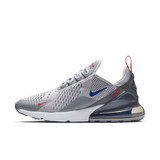 The Nike Men's Air Max 270 Shoes in Wolf Grey and Game Royal Blue