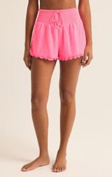 Z Supply Women's Sun Dancer Shorts in Neon Pink colorway