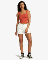 Antonella Rizza rib-knit wool shorts Nude in White colorway