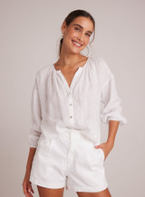 Bella Dahl Women's Shirred Neck Blouse in White