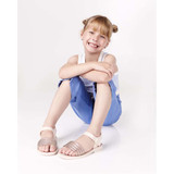 The Mini Melissa Mar Wave Sandal in the beige glitter colorway