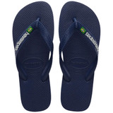 The Havaianas Kids' Brazil Logo Sandals in Navy