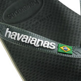 Havaianas Men's Brazil Logo Sandals Green Olive top view