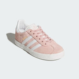 adidas Little Kids' Gazelle Sneakers Icey Pink/Cloud White side view