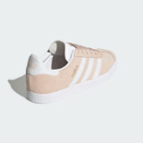 adidas Big Kids' Gazelle Sneakers Pink Tint/Cloud White front view