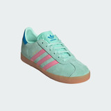 adidas Big Kids' Gazelle Sneakers Clear Mint/Bling Pink/Brblue front view