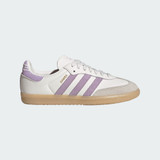 The Adidas Big Kids' Samba OG Sneakers in Cloud White and Powder Plum