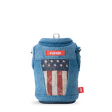 Puffin Drinkwear The Denim Vest Merica Koozie red white and blue color variant