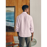The Faherty Men's Laguna Long Sleeve Linen Shirt in the Lavender Melange Colorway