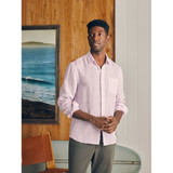 The Faherty Men's Laguna Long Sleeve Linen Shirt in the Lavender Melange Colorway