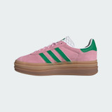 The Adidas Women's Gazelle Bold Shoes in Pink and Green