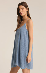 Z Supply Women's Shana Gauze Mini Dress in Deep Indigo colorway