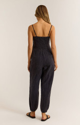 Z Supply Women's Santos Gauze Jumpsuit in Black colorway