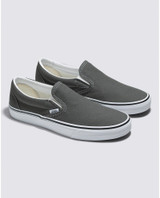 Vans Classic Slip-On Shoes Charcoal Grey and White side view